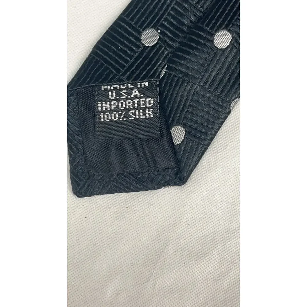GEOFFREY BEENE - Silk Tie - Black Gray Polka Dot - Made in U.S.A